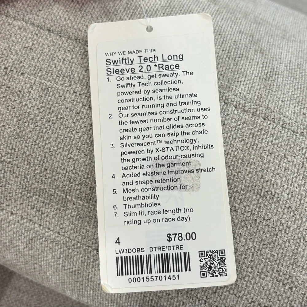 NWT Lululemon Swiftly Tech Long Sleeve Shirt *Race Size 4 In Desert Red
